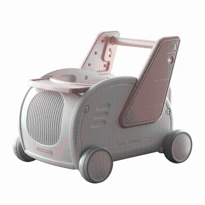 Multifunctional Plastic Toddler Learning Walker with Shopping Cart Doll Trolley Toy Storage Box for Baby Walkers