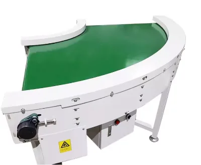 Curve 90 Degree Food Grade Conveyor with Rubber Belt Adjustable Speed Durable & Easy Cleanliness