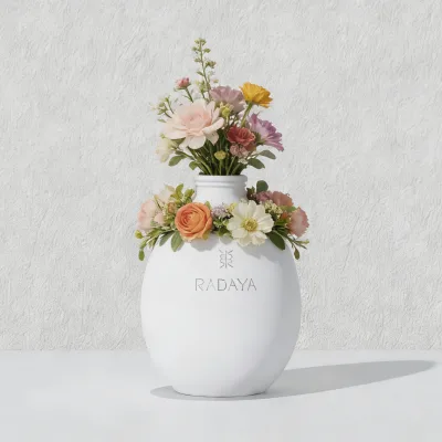 White Ceramic Vase Large Minimalist Modern Handmade Eco-Friendly Wedding Easter Home Decor Customizable Color Durable High