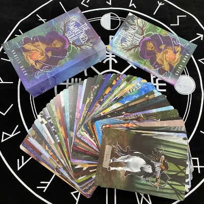 Premium Quality Custom Your Own Two Sided Design Magnetic Box Printing Shining 78 Tarot Cards With Book