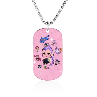 Linda popular wizard stainless steel metal print pendant necklace cartoon anime peripheral neck pendant bell