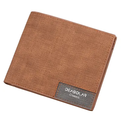 DEABOLAR 2022 New Men's Short Wallet Japanese and Korean Version of the Retro Youth Wallet Ultra-Thin Men's Cross Section Wallet