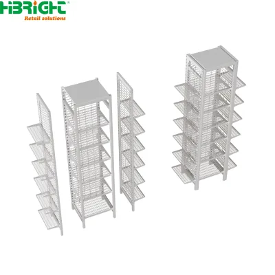 Flexible Storage Solutions Metal Supermarket Shelf Space-saving Efficiency  for Gas Station Mini-market