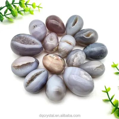 Wholesale Natural Crystal Druzy Agate Egg Polished Crystal Craft Healing Druzy Eggs for Home Decoration and Gift