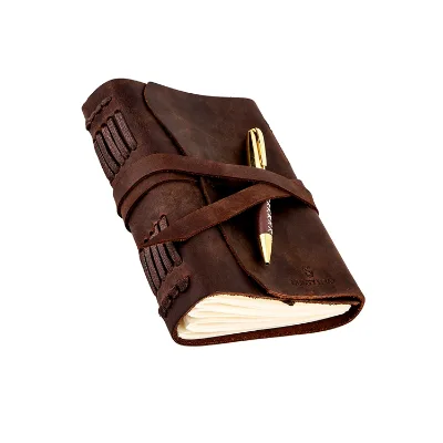 Traveler Antique Leather Bound Journal Personalized Writing Sketchbook Yearly Custom Planner 2019 With 5 Books Inserts
