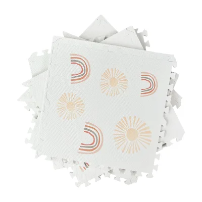 2024 New Pattern White Sun and Rainbow Pattern Baby Style for Kids Crawling Baby's Room