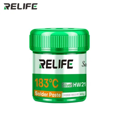 RELIFE HW21 Leaded Silver-containing Medium Temperature Tin Paste/40G/183℃ No-clean Solder Paste for Phones PCB Soldering Tools