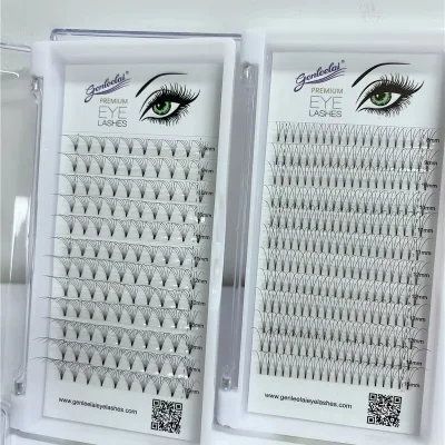 Handmade Natural Soft Individual Fan Eyelash Premade-Fan Lashes with BC/Ccurl Sharpened Tip Middle Tape CC Curl