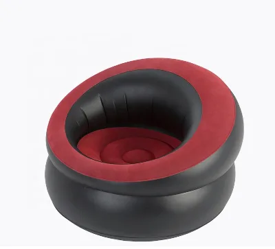 Factory Sales Flocking Inflatable Sofa with Footrest air Sofa Chair Inflatable Sofa Chair with