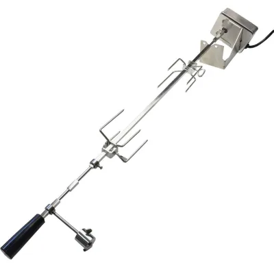 Stainless Steel BBQ Roaster Skewers System Needle Rotating for BBQ Rotisserie Grill