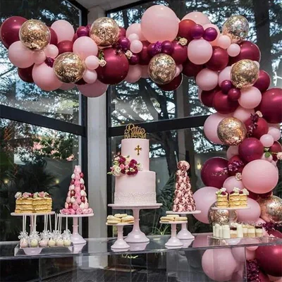 Hot Selling 102 Pcs Rose Red Balloon Chain Pink Balloon Set Birthday Balloon Arch Kit Garland Decorations