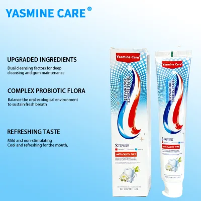 Large Content Wholesale Low Price for Strong Teeth Anti-Cavity Mint Flavor Triple Action Teeth Whitening Toothpaste 180g