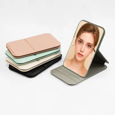 Rectangle Desktop Pocket Folding Mirror Hand Simple Vanity Makeup Mirror Travel Portable Cosmetic Touch-up Mirror for Women Gift