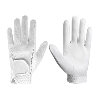 Custom logo Wear Resistant Breathable Left Hand Breathable Full Finger Hook Loop Sports Mesh Golf Gloves for Men