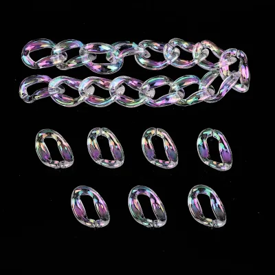 Acrylic Chain Bead Twisted Chain Link for DIY Making Jewelry Apparel Sewing Supplies