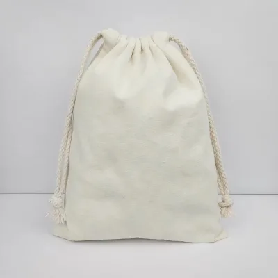 Heavy Weight Canvas Drawstring Storage Pouch, Solid Color Reusable Gift Packaging Drawstring Bag