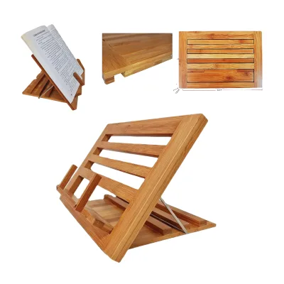 High-quality Bamboo Production Adjustable Bookends Multi-functional Reading Bookshelf Look Bookshelf