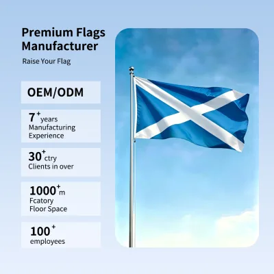 World Football Battles Scottish Flag 3x5ft Eco-Friendly Waterproof Durable Polyester National Flags for Sports Fans Silk