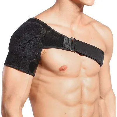 Wholesale Adjustable Elastic Orthopedic Shoulder Support Back Shoulder Brace Arm Immobilizer Wrap Adjustable Fit for Women and m