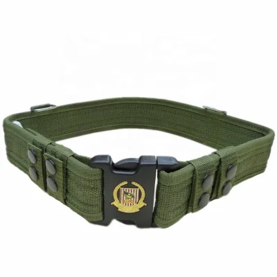 5cm Golden Logo Malaysia RELA Quick Release Polypropylene Green Nylon Polis Tactical Belt With Customized LOGO