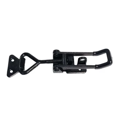 GH4003 Heavy Duty Quick Release Toggle Latch Black Carbon Steel Adjustable Draw Hasp Clamp for Tool Case & Machinery Cover
