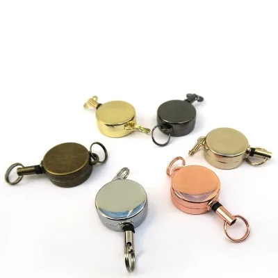 Wholesale Customized Metal Retractable Badge Reel/Carabiner ID Card Retractable Metal Badge Reel Custom