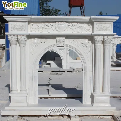 New Design Modern Natural Stone Marble Fireplace Pillars