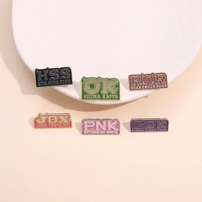 Design and Print Letter Logo Pins Customize Metal Magnetic Badges