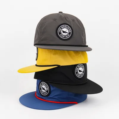 Customized Soft Waterproof Quick Dry Snapback Embroidered logo 5 Panel Hat Snapback Cap Flat Brim Nylon Cap for Men for Outdoor