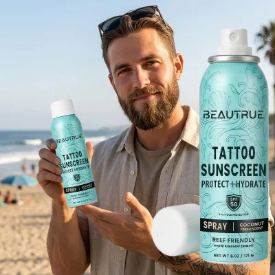 Wholesale Mist Spray Tattoo Sunscreen SPF50 HiDef Advanced Guard Outdoor Swim Resistant NonComedogenic Gentle Sensitive Skin