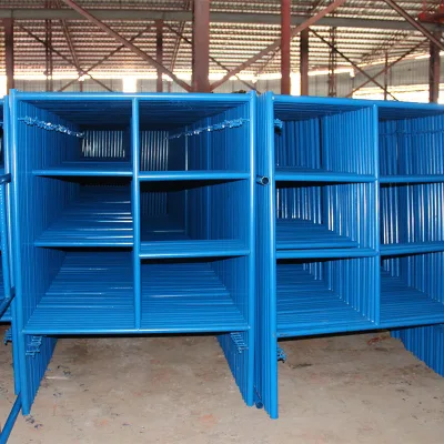 Modern H-Frame Walk Scaffolding System Aluminium Support Galvanized Steel Yellow Powder Coating Building Construction Warehouse