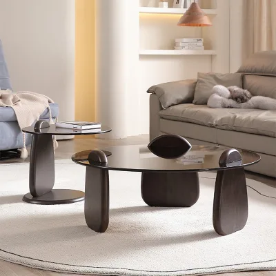 Tempered Glass Convertible Coffee Table Modern Minimalist Style for Living Rooms Small Medium-sized Living Room Furniture