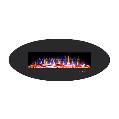 Oval-shaped Wall Mounted Electric Fireplace Heater With Led Light