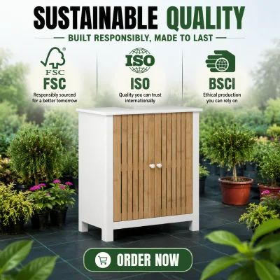 Aesthetic Natural Bamboo Bathroom Vanity Cabinet 60x35x70cm MDF Storage Rack Modern Slatted Doors Healthy Home Furniture Decor