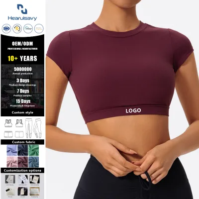Open Back Short Sleeve Lightweight Yoga Top Soft Breathable & Supportive Fitness Shirt for Gym Running & Pilates Workouts
