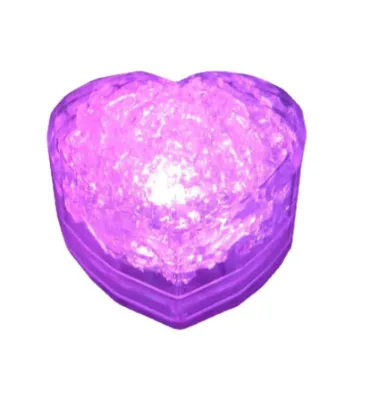 Creative Sparkly LED Heart Ice Cube Activated Liquid Party Focal for Holiday Celebrations