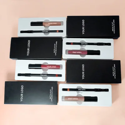 Low MOQ Maquillaje Por Mayor Liquid Matte Lip Makeup Kit Lipstick Set Lipgloss With Lip Liner Set