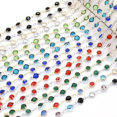 Cross-border DIY Bamboo 6mm Edge Colorful Copper Color-retaining Necklace Clothing Accessories Bracelet Anklet Headdress