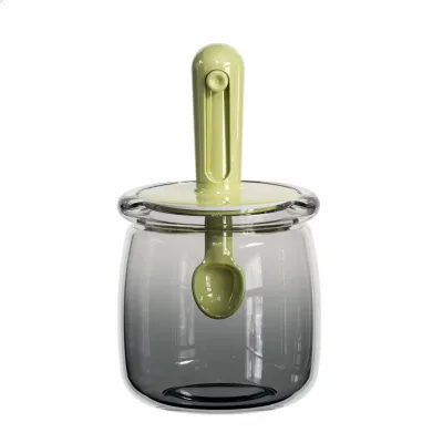 Telescopic Food Grade Moisture Proof Spoon Included Household Seasoning Storage Spice Jar Glass Jars Set