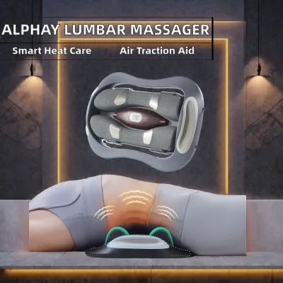 Remote Control Lumbar Massage Device with Airbag Traction Heating and 3 Level Vibration for Home Physiotherapy