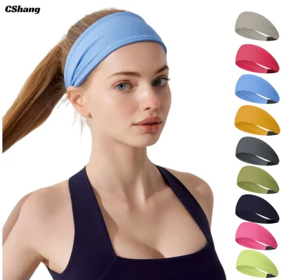 Custom Logo CShang YF288 Nylon Sports Yoga Dance Biker Wide Headband Four Seasons Candy Color High Elastic Hair Bands