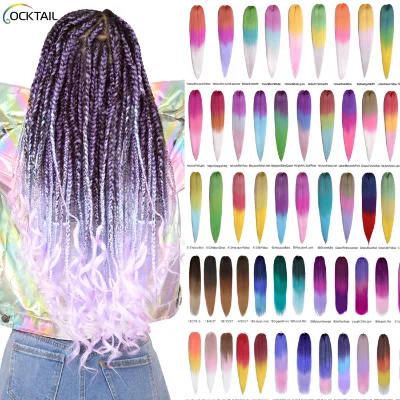 Pre Stretched Hot Water Setting Ombre Synthetic 100 Braiding Hair Yaki Jumbo Braid Color