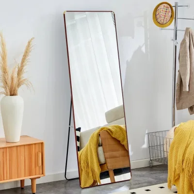 Large Full Body Floor Mirror with Aluminum Frame Glass Mirror for Living Room Home Decorative