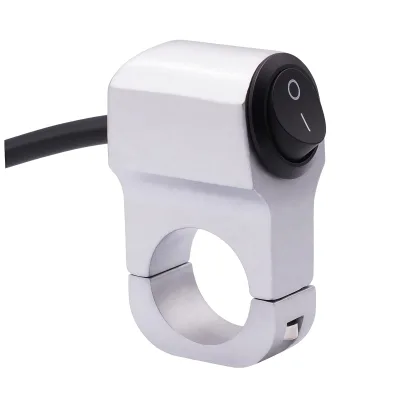 12V Motorcycle Handlebar Switch with 50cm Wire, Headlight On/Off Button Fits 22mm Handlebars for Dirt Bike