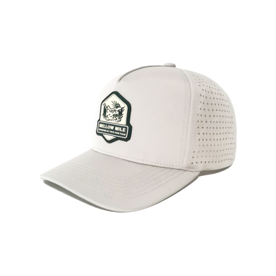 Custom 5 Panel High Quality Rubber Patch logo Back Embroidery logo Waterproof Quick Dry Cap