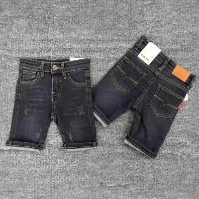 Anti-Pilling Kids Summer Shorts Black Smart Casual Denim Shorts Kids 3-8Y Jean Short Boys
