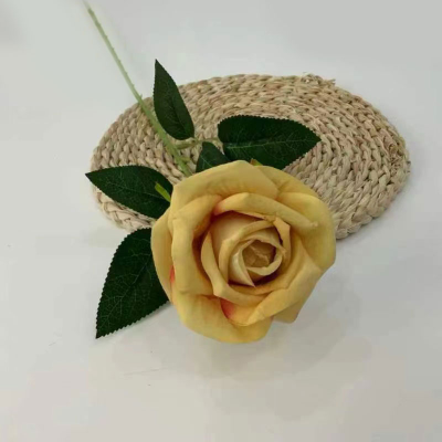 High Quality Rose Flower Simulation Feel 52cm Real Touch Rose Mini Silk Artificial Rose