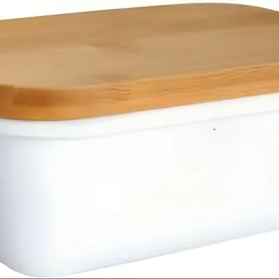 Butter Dish with Lid Thicker Bamboo Cover Butter Keeper Vintage Farmhouse Style Butter Jar for Fridge Butter Holder