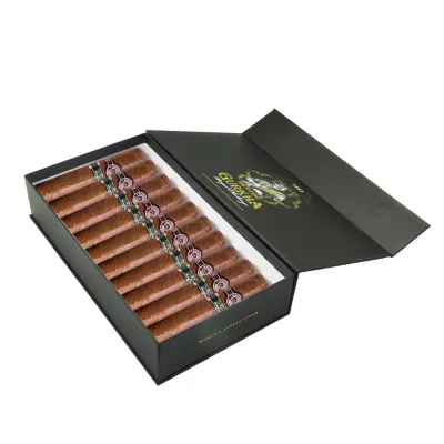 Bespoke Rigid Cardboard Paper Hinged Lid Magnetic Closure Cigar Box Packaging Cigar Storage Boxes