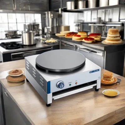 Shinelong Commercial Electric Crepe and Pancake Maker Rotating Pancake Machine with Cast Iron Plate